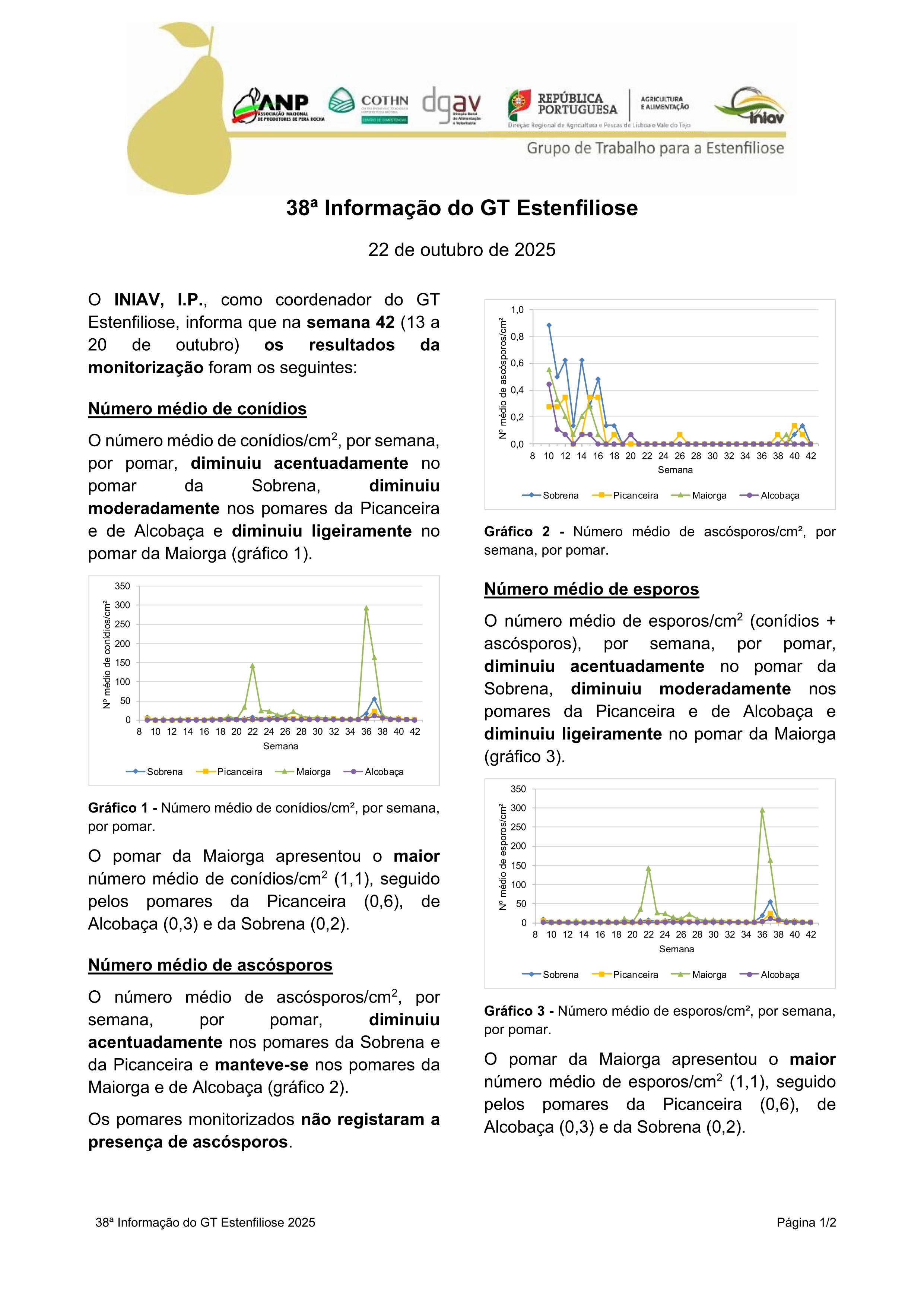 38ª Informação do GT Estenfiliose 2025