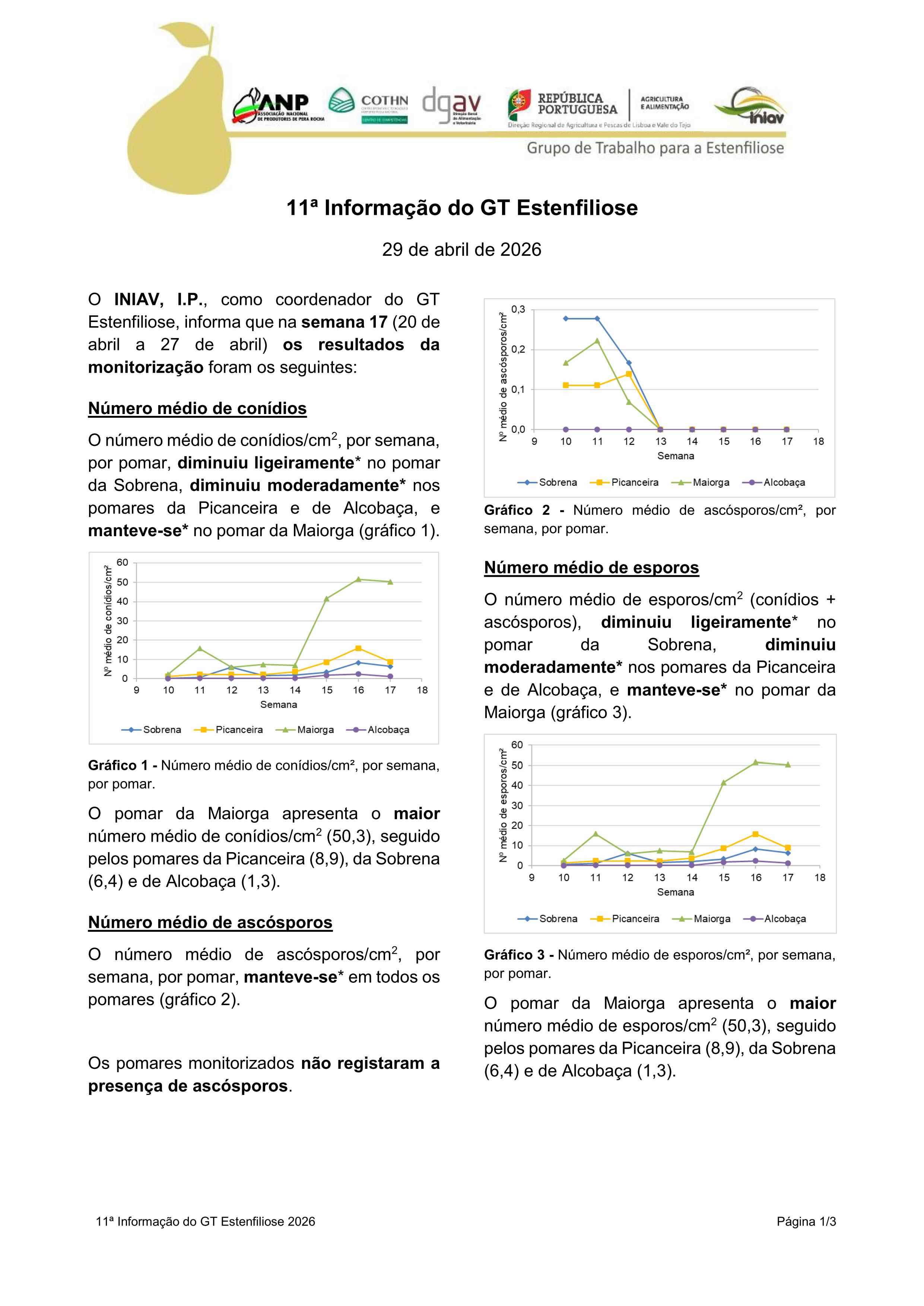 11ª Informação do GT Estenfiliose 2026 11ª Informação do GT Estenfiliose 2026