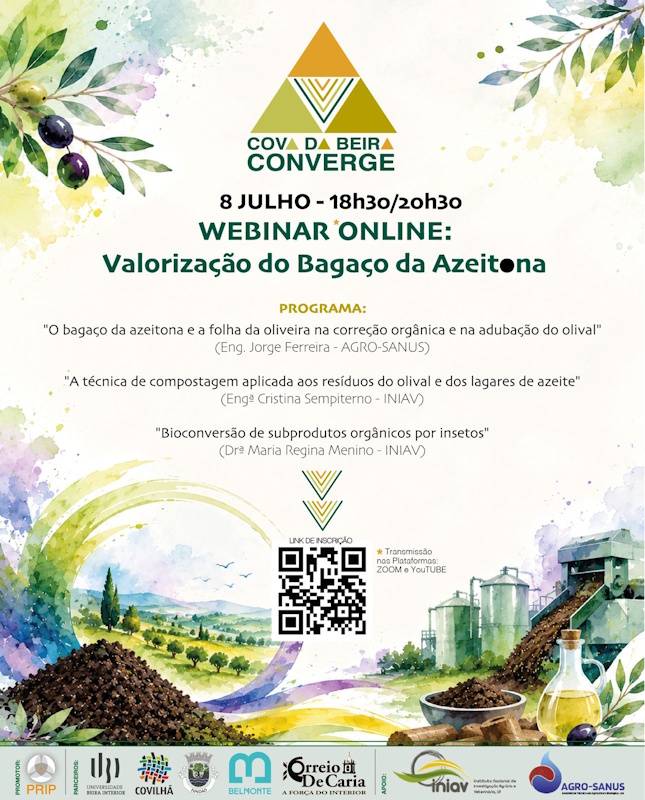 Webinar Online | Valorização do Bagaço da Azeitona Webinar Online | Valorização do Bagaço da Azeitona