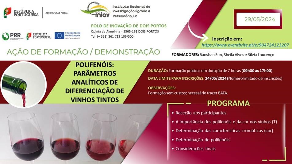 Ação de Formação/Demonstração "Polifenóis: parâmetros analíticos de diferenciação de vinhos tintos"