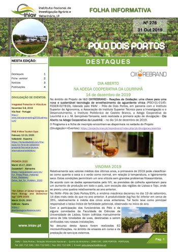 Folha Informativa nº 276 - 31 outubro 2019