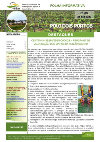 Folha Informativa nº 289 - 31 dezembro 2020