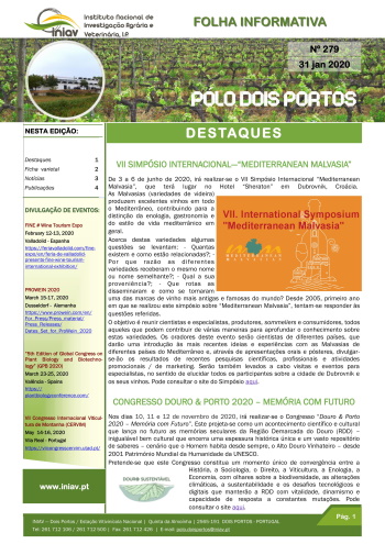 Folha Informativa nº 279 - 31 janeiro 2020