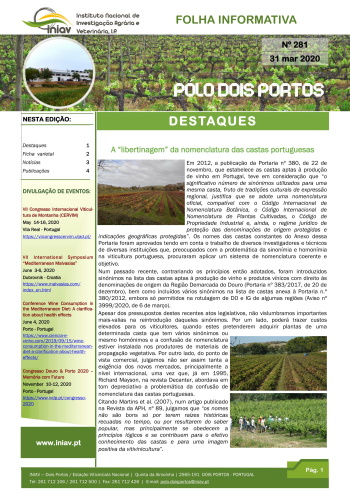 Folha Informativa nº 281 - 31 março 2020