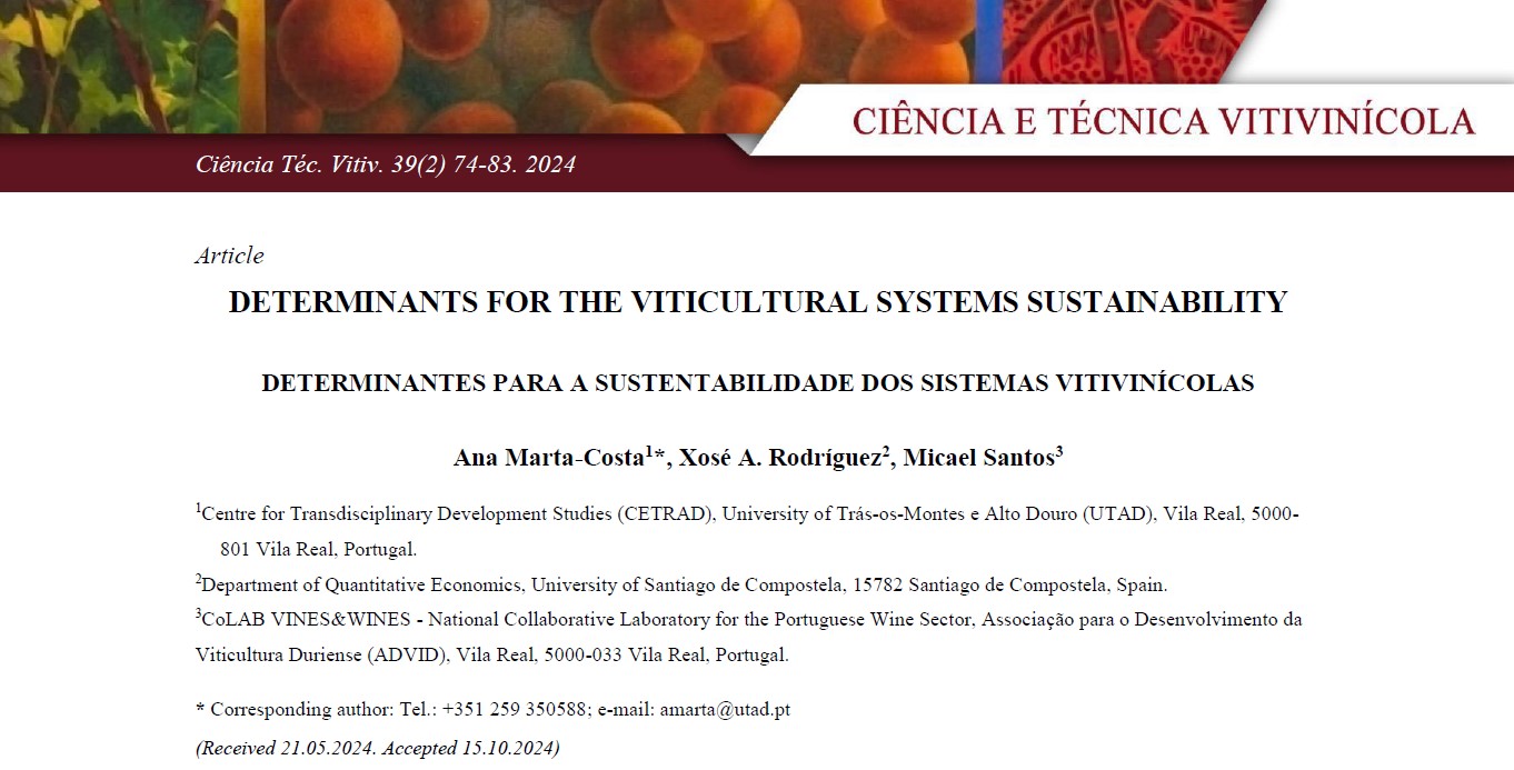NOVO ARTIGO publicado pela Revista Ciência e Técnica Vitivinícola NOVO ARTIGO publicado pela Revista Ciência e Técnica Vitivinícola