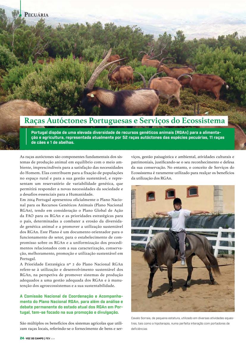 Artigo de divulgação na Revista Voz do Campo sobre “Raças Autóctones Portuguesas e Serviços do Ecossistema”