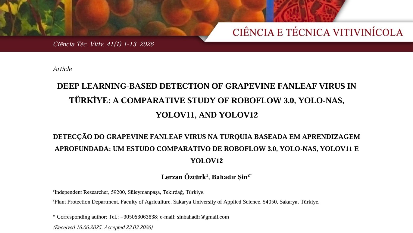 DETECÇÃO DO GRAPEVINE FANLEAF VIRUS NA TURQUIA BASEADA EM APRENDIZAGEM APROFUNDADA: UM ESTUDO COMPARATIVO DE ROBOFLOW 3.0, YOLO-NAS, YOLOV11 E YOLOV12