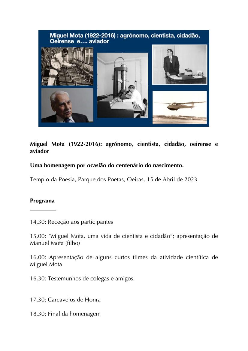 homenagem miguel mota