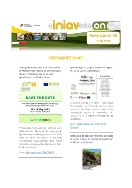 INIAV - Newsletter Semanal nº 02/2023 Imagem 1