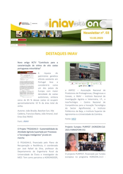 INIAV - Newsletter Semanal nº 03/2023 Imagem 1