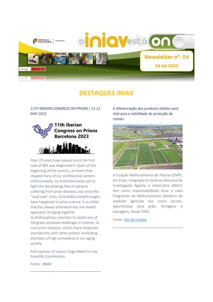 INIAV - Newsletter Semanal nº 04/2023 Imagem 1