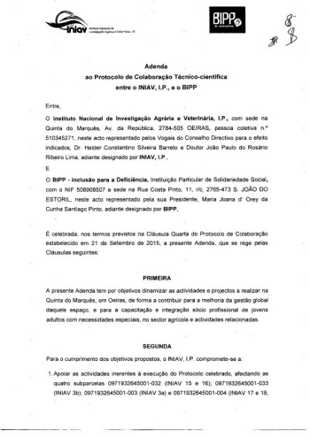 Adenda ao Protocolo de Colaboração, assinado em 2015, entre ... Imagem 1