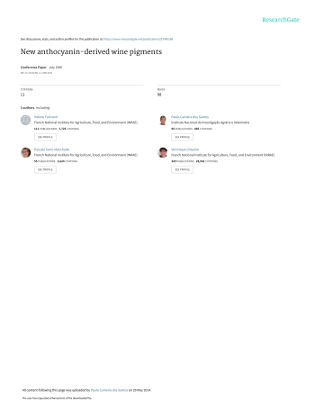 New anthocyanin-derived wine pigments Imagem 1