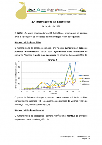 22ª Informação do GT Estenfiliose 2021 Imagem 1