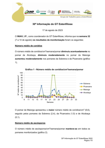 30ª Informação do GT Estenfiliose 2023 Imagem 1