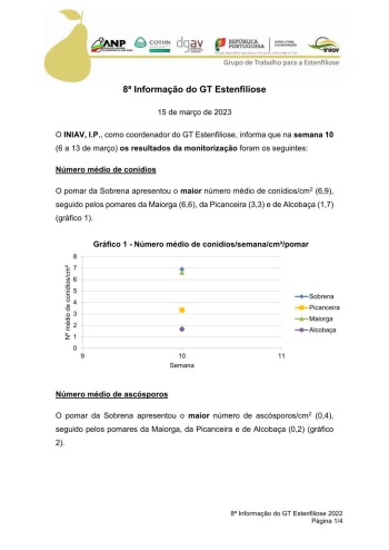 8ª Informação do GT Estenfiliose 2023 Imagem 1