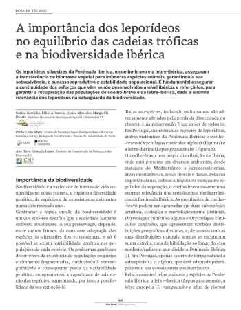 A importância dos leporídeos no equilíbrio das cadeias ... Imagem 1