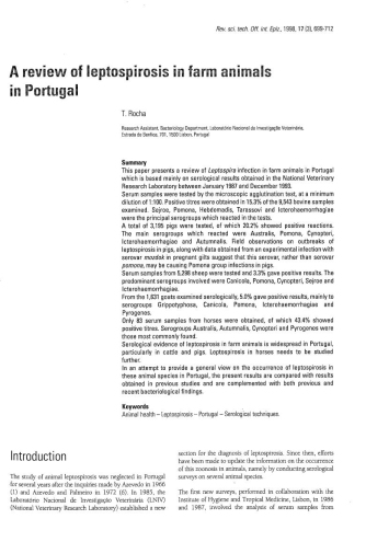 A review of leptospirosis in farm animals in Portugal Imagem 1