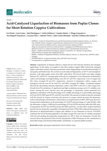 Acid-Catalyzed Liquefaction of Biomasses from Poplar Clones ... Imagem 1