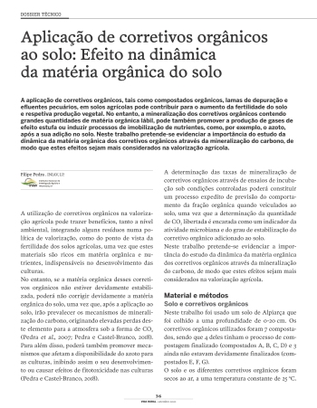 Aplicação de corretivos orgânicos ao solo: Efeito na ... Imagem 1