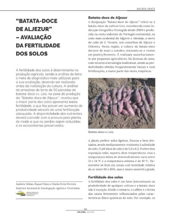 “BATATA-DOCE DE ALJEZUR” – AVALIAÇÃO DA FERTILIDADE DOS ... Imagem 1