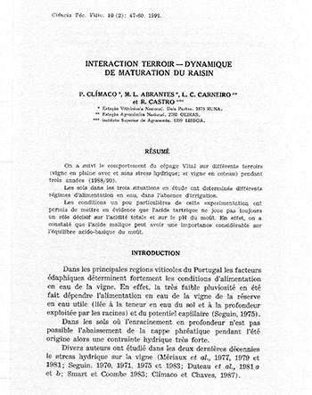 Interaction terroir-dynamique de maturation du raisin Imagem 1