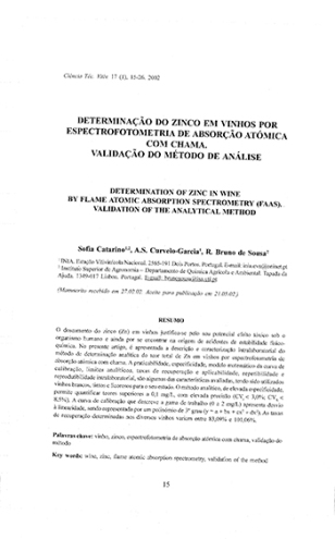 Determination of zinc in wine by flame atomic absorption ... Imagem 1