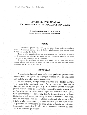 Estudo da fecundação em algumas castas regionais do Oeste Imagem 1