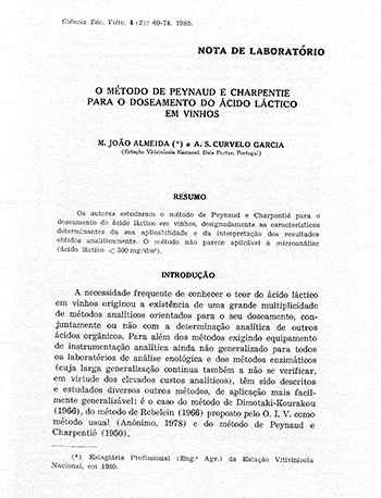 O método de Peynaud e Charpentie para o doseamento do ácido ... Imagem 1