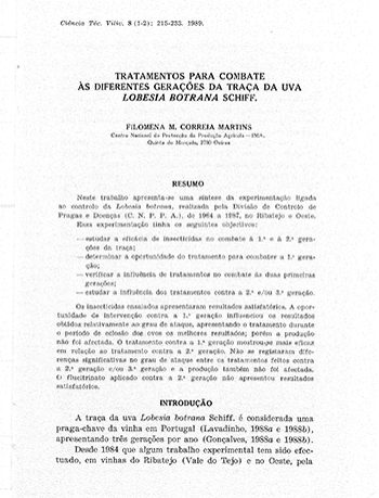 Tratamentos para combate às diferentes gerações da traça da ... Imagem 1