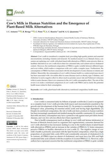 Cow’s Milk in Human Nutrition and the Emergence of ... Imagem 1