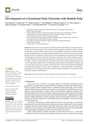 Development of a Functional Dark Chocolate with Baobab Pulp Imagem 1