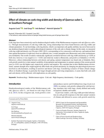 Effect of climate on cork-ring width and density of Quercus ... Imagem 1