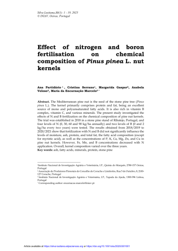 Effect of nitrogen and boron fertilisation on chemical ... Imagem 1