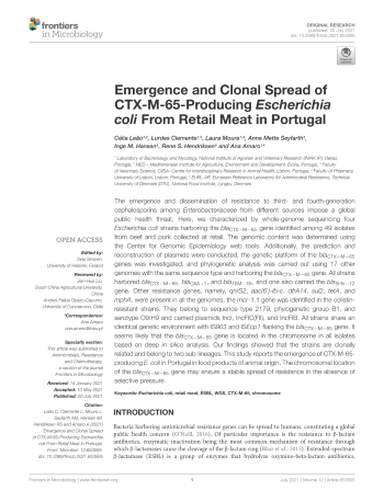 Emergence and Clonal Spread of CTX-M-65-Producing ... Imagem 1