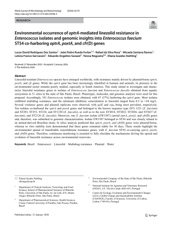 Environmental occurrence of optrA-mediated linezolid ... Imagem 1