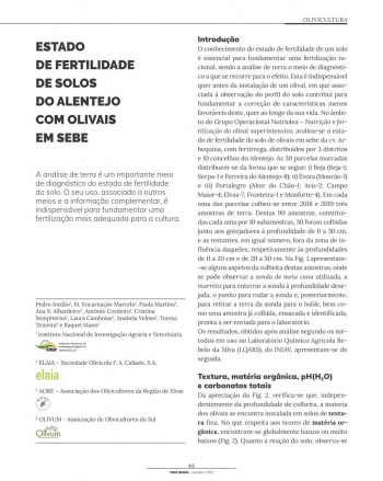 ESTADO DE FERTILIDADE DE SOLOS DO ALENTEJO COM OLIVAIS EM ... Imagem 1