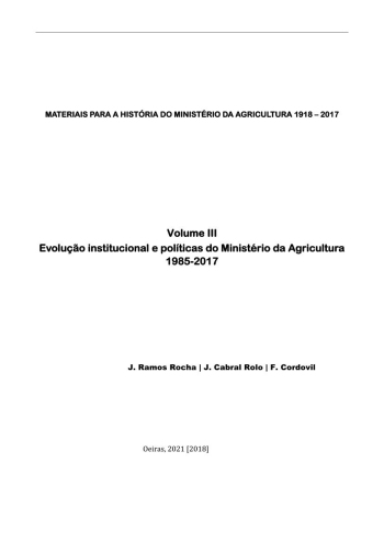 MATERIAIS PARA A HISTÓRIA DO MINISTÉRIO DA AGRICULTURA ... Imagem 1