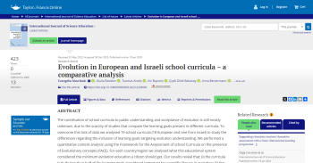 Evolution in European and Israeli school curricula – a ... Imagem 1