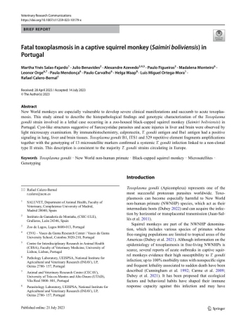 Fatal toxoplasmosis in a captive squirrel monkey (Saimiri ... Imagem 1