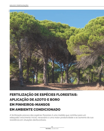 FERTILIZAÇÃO DE ESPÉCIES FLORESTAIS: APLICAÇÃO DE AZOTO E ... Imagem 1