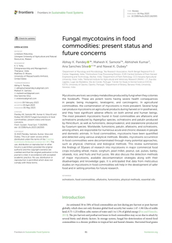 Fungal mycotoxins in food commodities: present status and ... Imagem 1