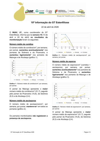 10ª Informação do GT Estenfiliose 2026 Imagem 1