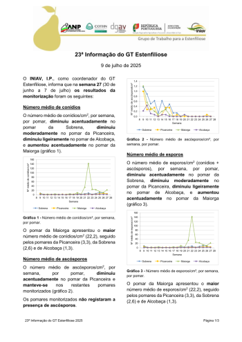 23ª Informação do GT Estenfiliose 2025 Imagem 1