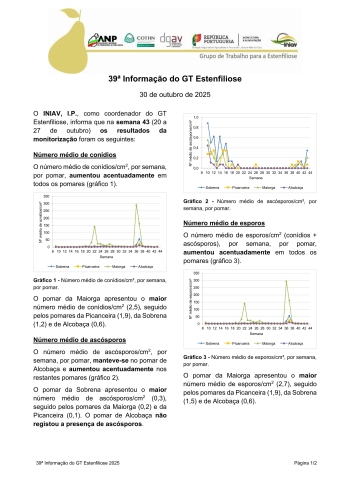 39ª Informação do GT Estenfiliose 2025 Imagem 1