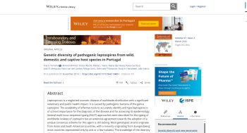 Genetic diversity of pathogenic leptospires from wild, ... Imagem 1