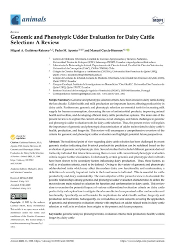 Genomic and Phenotypic Udder Evaluation for Dairy Cattle ... Imagem 1