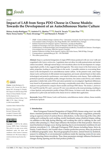 Impact of LAB from Serpa PDO Cheese in Cheese Models: ... Imagem 1