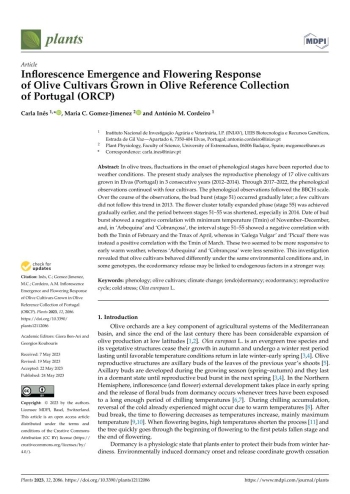 Inflorescence Emergence and Flowering Response of Olive ... Imagem 1