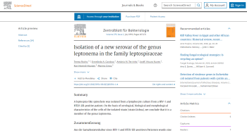 Isolation of a new serovar of the genus leptonema in the ... Imagem 1